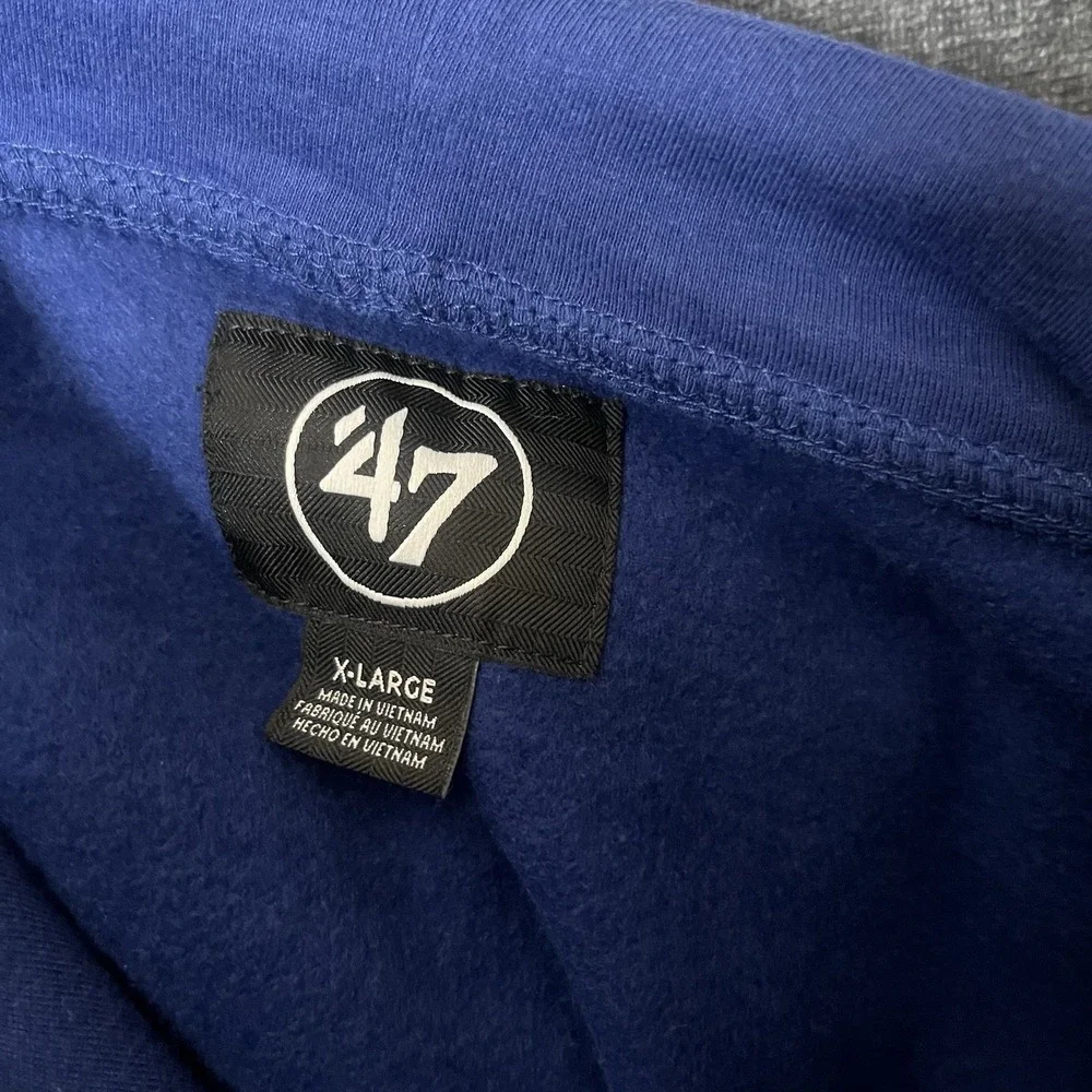 47 Brand Denver Broncos Hoodie Mens XL Blue Pullover Sweatshirt Retro D Logo